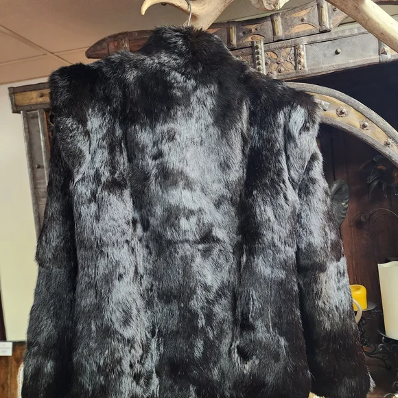 Vintage Black Rabbit Fur Coat - Picture 2 of 7